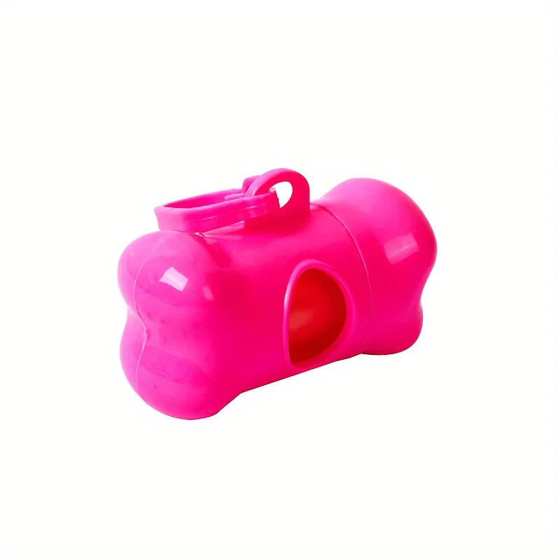 Coloridos em forma de osso cão Poop saco dispensadores, 1 sacos descartáveis, portátil Pet Waste Holder, Caminhadas ao ar livre e Formação