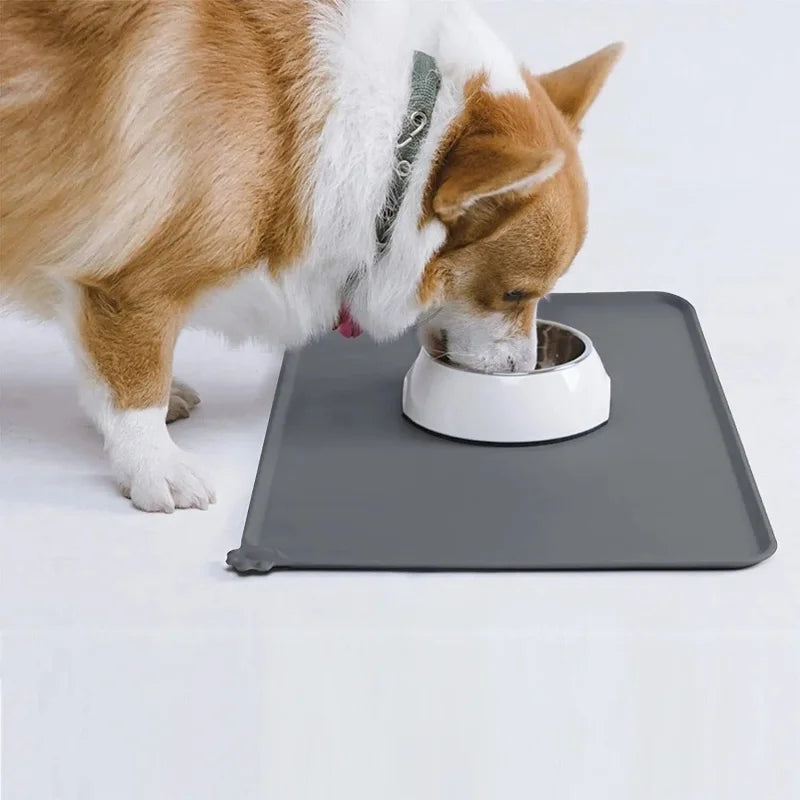 Impermeável antiderrapante Silicone Pet Food Mat, gato e cão alimentação Bowl Floors, Non-Stick Pad, High Lipped