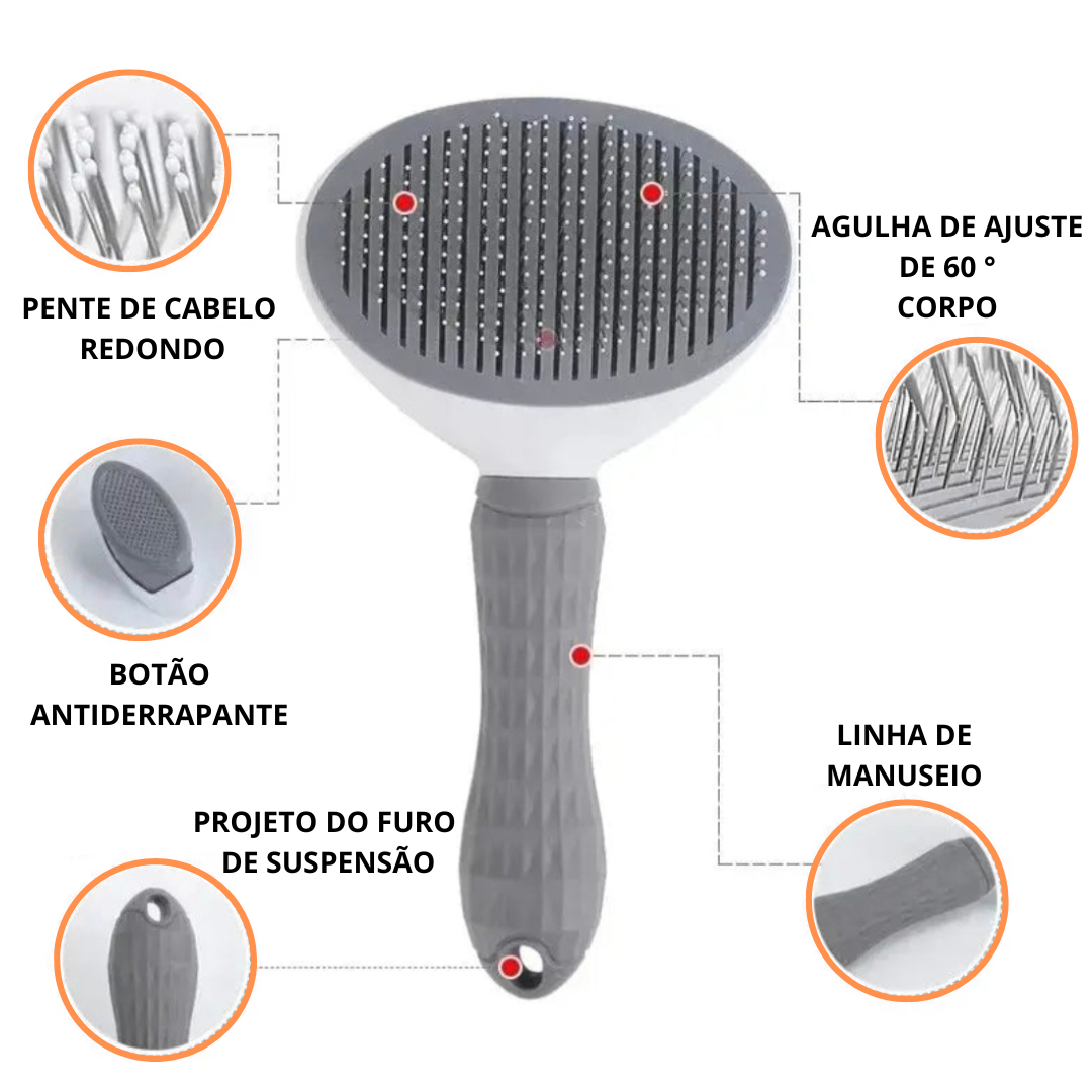 Escova Auto-limpante Premium para Pets - O Chico Tem