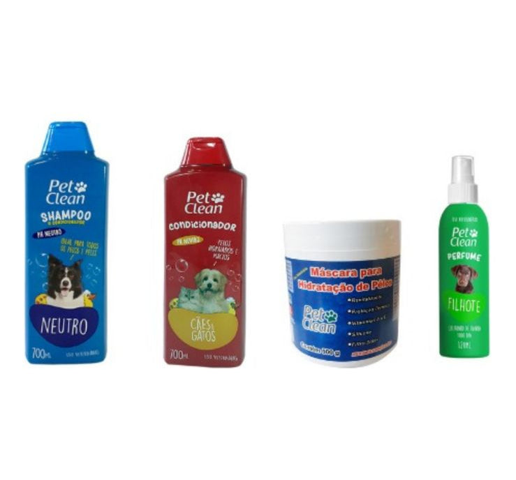 Kit Pet Clean: Shampoo, Condicionador, Máscara E Perfume Fragrância Variada - O Chico Tem