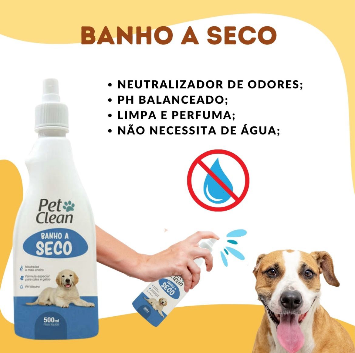Kit Pet Clean shampoo banho á seco, limpa patas, orelhas e lagrimas e hidratante - O Chico Tem
