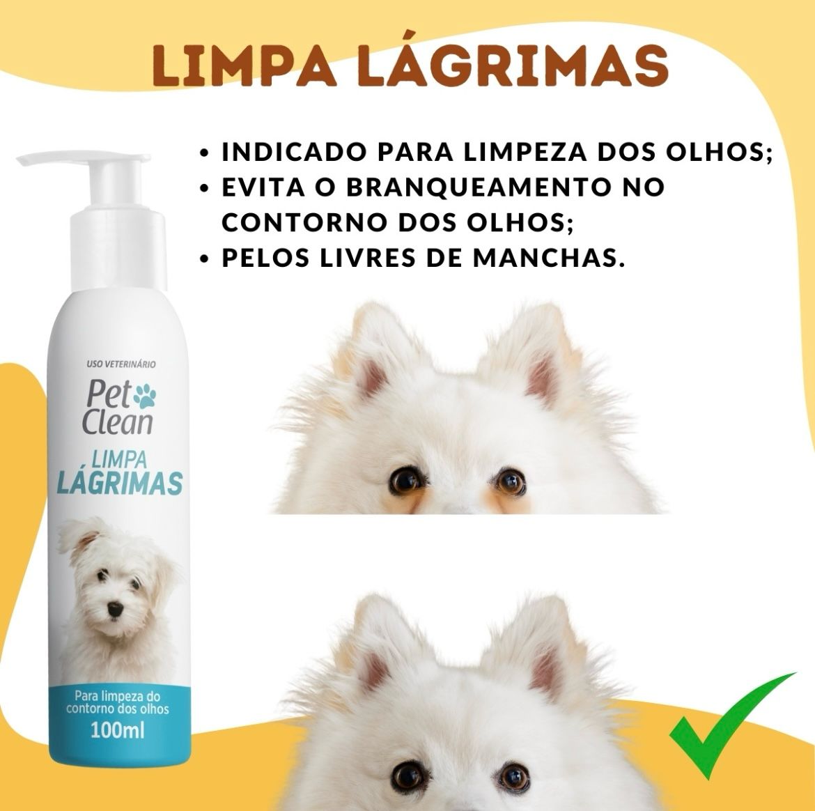 Kit Pet Clean shampoo banho á seco, limpa patas, orelhas e lagrimas e hidratante - O Chico Tem