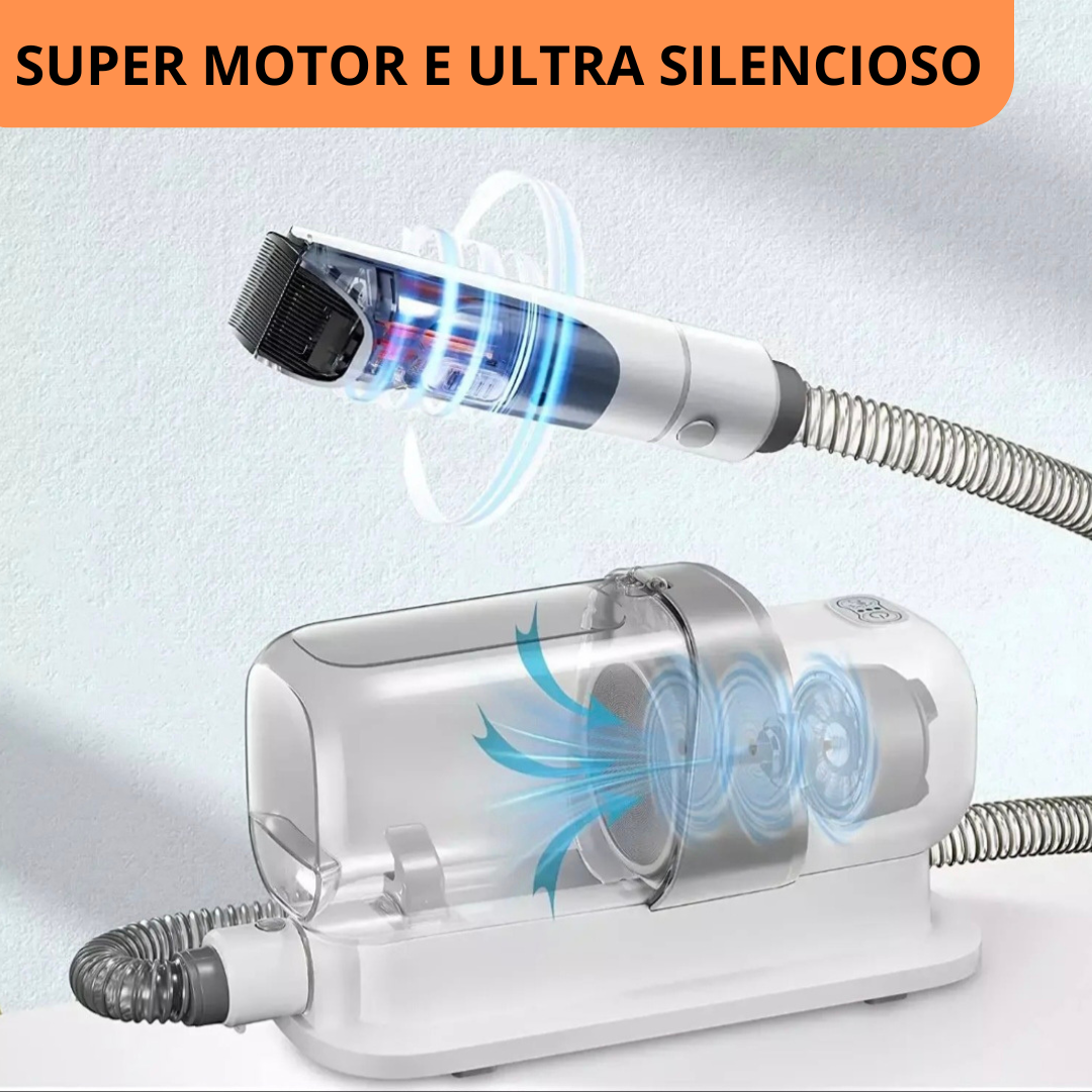 Kit de Aspiração e Escovação para Pets - Grande Capacidade 2.3L