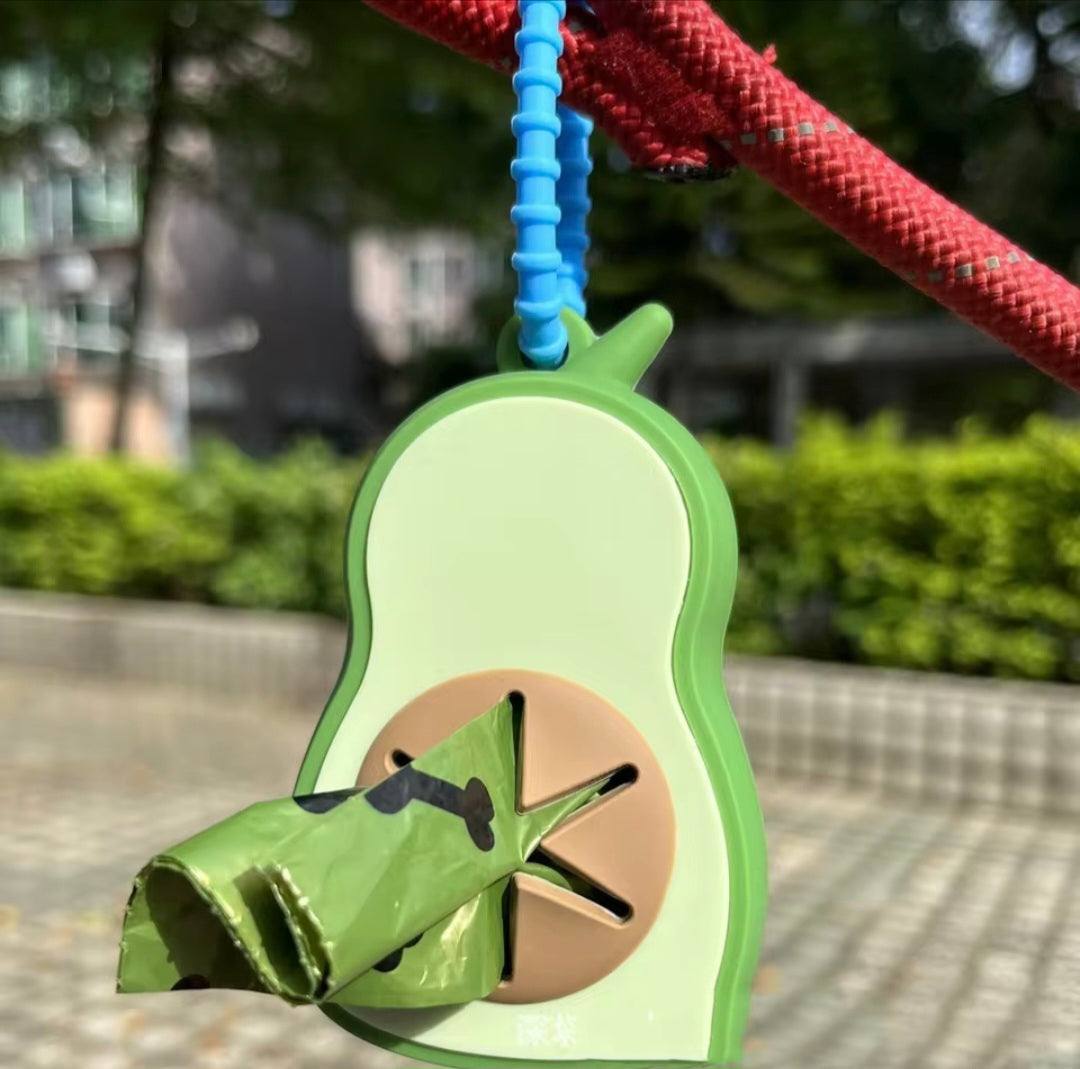 Dispenser de Sacos para Dejetos de Cães em Forma de Abacate