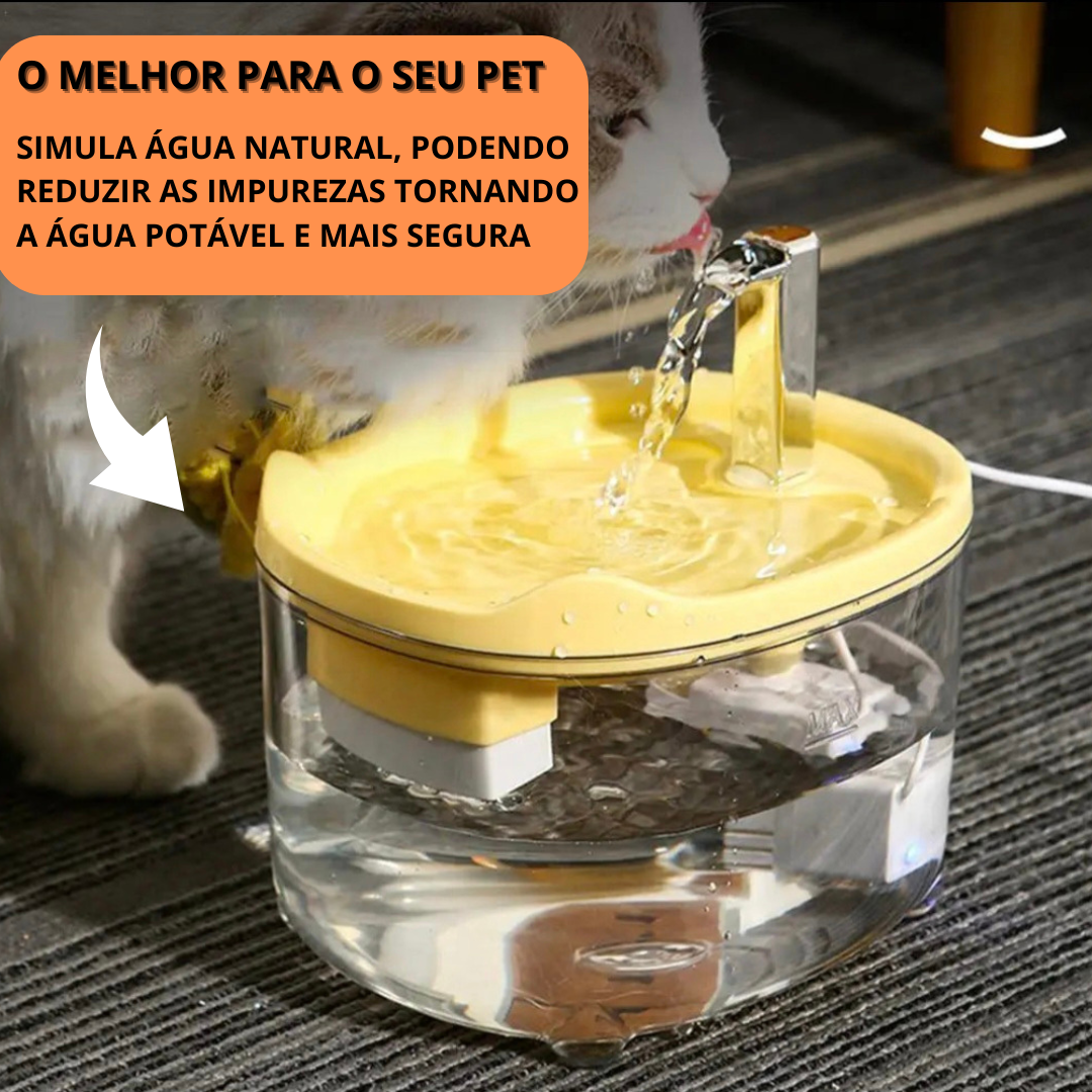 Fonte de Água Automática Silenciosa para Pets 1.5L
