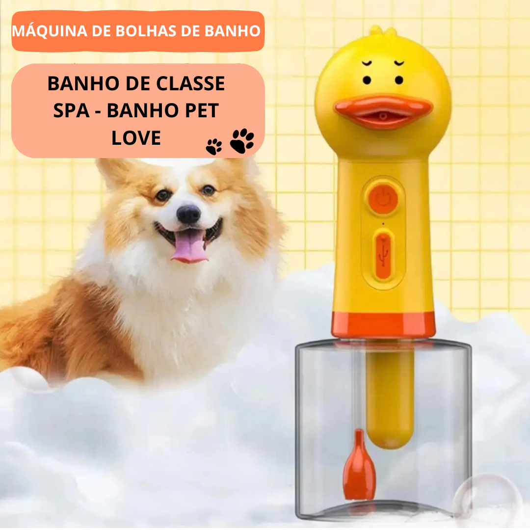 Máquina de Espuma Elétrica para Pets - Pato Amarelo