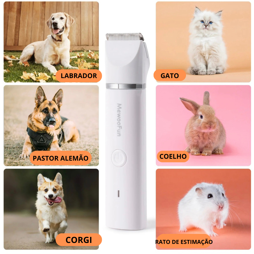 Cortador de Cabelo Elétrico 4 em 1 para Pets - O Chico Tem