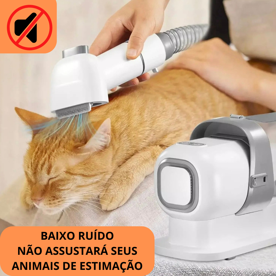 Kit de Aspiração e Escovação para Pets - Grande Capacidade 2.3L